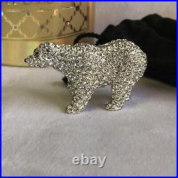 NEW Estee Lauder Solid Perfume Compact 1990s Sparkling Polar Bear, Christmas