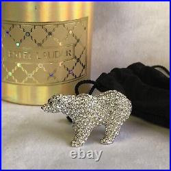 NEW Estee Lauder Solid Perfume Compact 1990s Sparkling Polar Bear, Christmas