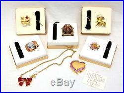 NIB Estee Lauder Pleasures Perfume Compact Collectibles 7 Pieces withOrig Boxes