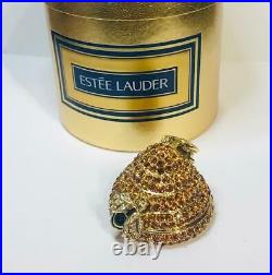 NIB FULL 1997 Estee Lauder BEAUTIFUL CRYSTAL BEEHIVE Solid Perfume Compact