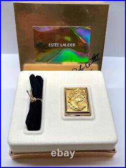 NIB FULL 2000 Estee Lauder Youth Dew Gold Cameo Solid Perfume Compact SIGNED