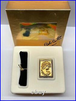 NIB FULL 2000 Estee Lauder Youth Dew Gold Cameo Solid Perfume Compact SIGNED