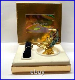 NIB FULL Estee Lauder Pleasures SPARKLING MERMAID Solid Perfume Compact SIGNED