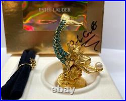 NIB FULL Estee Lauder Pleasures SPARKLING MERMAID Solid Perfume Compact SIGNED