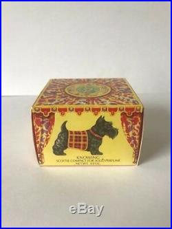 New Double Boxed Estee Lauder Knowing Scottie The Dog Solid Perfume Compact