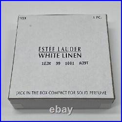 New Estee Lauder Solid Perfume Compact'White Linen' Jack in the Box 1999 WithBox