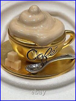 Nib 1999 Estee Lauder Solid Perfume Compact Cafe Beautiful, Spoon, Sugar Cubes