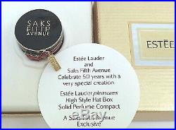 Nib Estee Lauder Saks Fifth Avenue Hat Box Solid Perfume Compact Rare Vtg