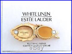 PEACOCK FEATHER ESTEE LAUDER SOLID PERFUME COMPACT in Orig. GIFT BOXES