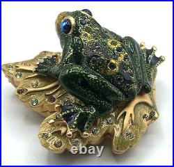 PRINCE CHARMING Figural Frog Solid Perfume Compact, MIB For Estee Lauder