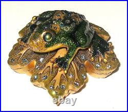 PRINCE CHARMING Figural Frog Solid Perfume Compact, MIB For Estee Lauder