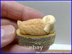 Pair of Vintage Estee Lauder Solid Perfume Compact Nesting Duck Cases