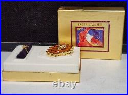 RARE Estee Lauder KNOWING Solid Perfume Compact Honeycomb Bee Full with Box