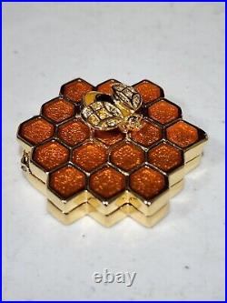 RARE Estee Lauder KNOWING Solid Perfume Compact Honeycomb Bee Full with Box