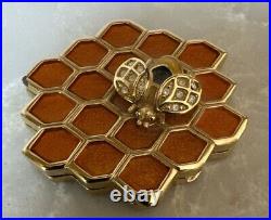 RARE Estee Lauder KNOWING Solid Perfume Compact Honeycomb Bee Pre Owned