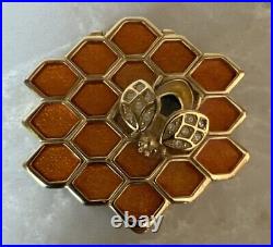 RARE Estee Lauder KNOWING Solid Perfume Compact Honeycomb Bee Pre Owned