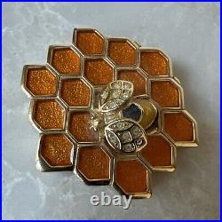 RARE Estee Lauder KNOWING Solid Perfume Compact Honeycomb Bee Pre Owned