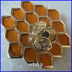 RARE Estee Lauder KNOWING Solid Perfume Compact Honeycomb Bee Pre Owned