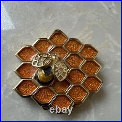 RARE Estee Lauder KNOWING Solid Perfume Compact Honeycomb Bee Pre Owned