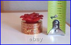 RARE1981 Estee Lauder Youth Dew RED CHRISTMAS CAMELLIA Solid Perfume Compact