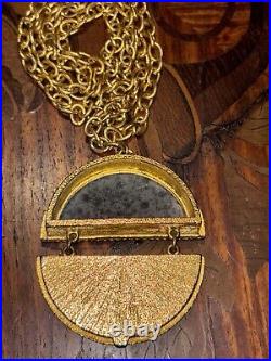 Rare 1972 Estee Lauder Full Moon Necklace Compact Youth-dew Perfume Solid Euc