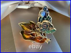 Rare 2003 Estee Lauder Butterfly Leaf Solid Perfume Compact by Jay Strongwater