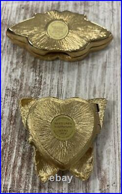 Rare ESTEE LAUDER 1993 Set Of 2 BUTTERFLY Solid PERFUME COMPACTS FULL MINT