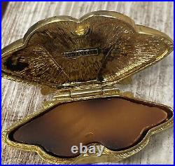 Rare ESTEE LAUDER 1993 Set Of 2 BUTTERFLY Solid PERFUME COMPACTS FULL MINT