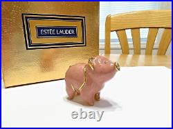 Rare Estee Lauder 1998 Standing Beautiful Pig Solid Perfume Compact Enamel Mib