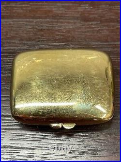 Rare Estee Lauder Gold Tone Polished Pillow Box Compact For Solid Perfume 1979