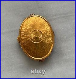 Rare Vintage Estee Lauder Collectible Keepsake Solid Perfume Gold Compact Cameo