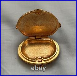 Rare Vintage Estee Lauder Collectible Keepsake Solid Perfume Gold Compact Cameo