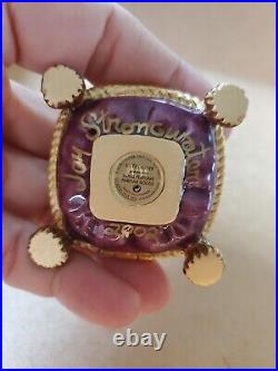 SIGNED 2002 Jay Strongwater ESTEE LAUDER Bejewled Crown Solid Perfume COMPACT