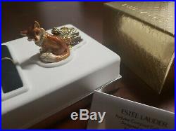 Signed Estee Lauder Perfume Compact Fiery Fox Mint White Linen Jay Strongwater