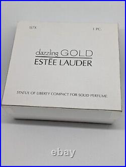 Statue of Liberty Solid Perfume Compact Estee Lauder Dazzling Gold