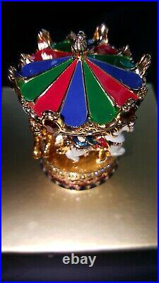 Swarovski Estee Lauder Perfume Carousel New Box Pouch Compact Pleasures Perfume