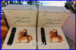 TWO Estee Lauder Cowboy & Cowgirl Pleasures Solid Perfume Compacts MINT VINTAGE