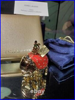 VTG Estee Lauder Bejeweled Elephant Solid Perfume Compact Neiman-Marcus Receipt