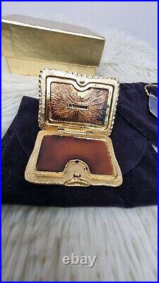 Vintage ESTEE LAUDER Solid Beatiful Perfume Black Cat RARE gold Compact Kitten