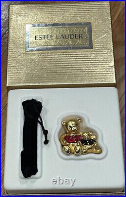 Vintage Estee Lauder BEAUTIFUL TEDDIES Solid Perfume Compact Teddy Bears NIB