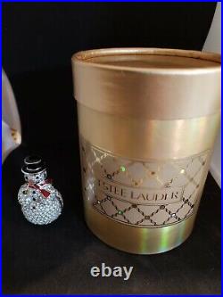 Vintage Estee Lauder Beautiful Sparkling Snowman Perfume Compact