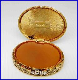 Vintage Estee Lauder Ivory Christmas Cameo Estee Solid Perfume Compact FULL