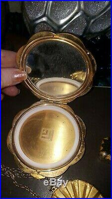 Vintage Estee Lauder LOT of 10 solid perfume compacts LL, E. L, Maxfactor, Avon etc