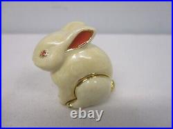 Vintage Estee Lauder Solid Compact Perfume Sweet Enamel Rabbit Knowing