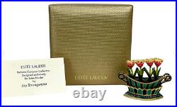 Vintage Estee Lauder by Jay Strongwater Tulip Quartet Solid Perfume Compact BNIB