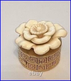 Vintage RARE Flower Estee Lauder Cinnabar Solid Perfume Compact