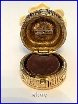 Vintage RARE Flower Estee Lauder Cinnabar Solid Perfume Compact