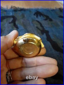 Vtg Estee Lauder Perfume Compact Trinket Box Gold & Frog